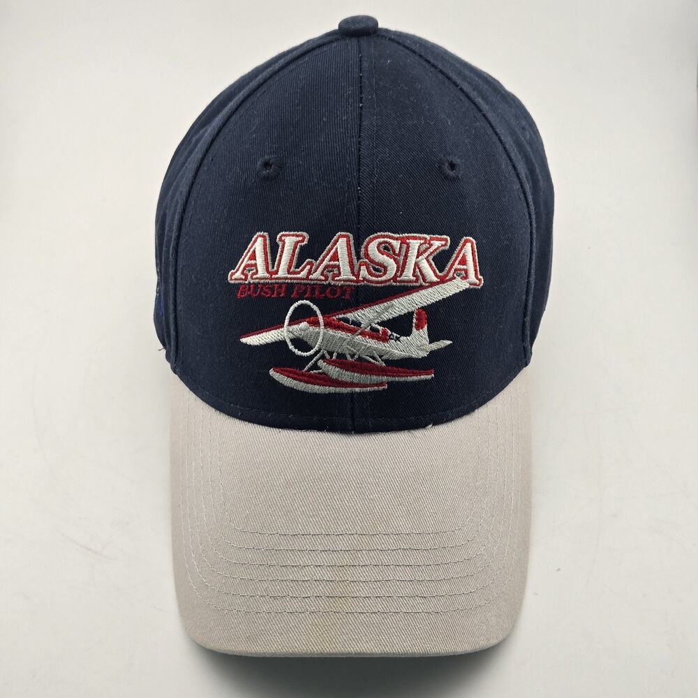 Tongass Trading Alaska Bush Pilot Hat Navy Gray Float Plane Adjustable Cap